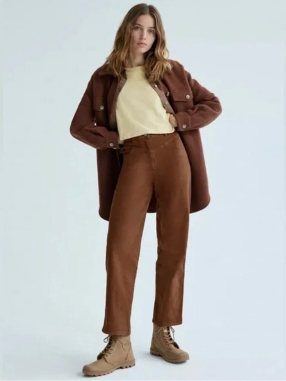 Wilfred Free by Aritzia High-Rise Straight Leg Pants - Chocolate Brown - Size 6